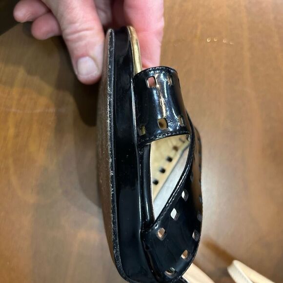 Kate Spade New York Fresia porcelain patent black platform sandal heels‎ size 10 - Picture 8 of 10